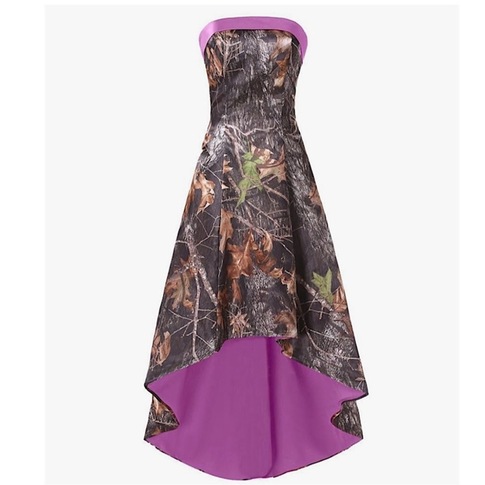 YINGJIABride Camouflage Formal Strapless Dress